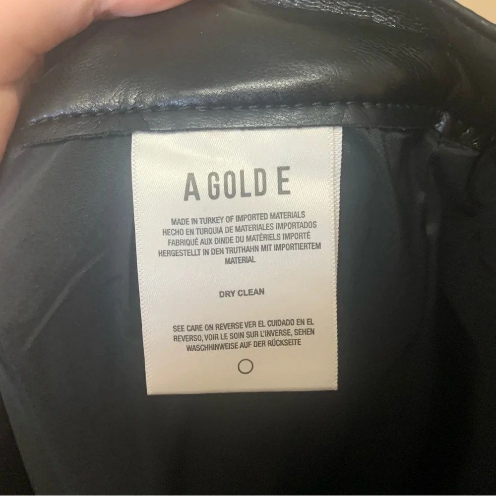 Agolde Recycled Leather Fitted 90's Pants in Detox Black Size 27